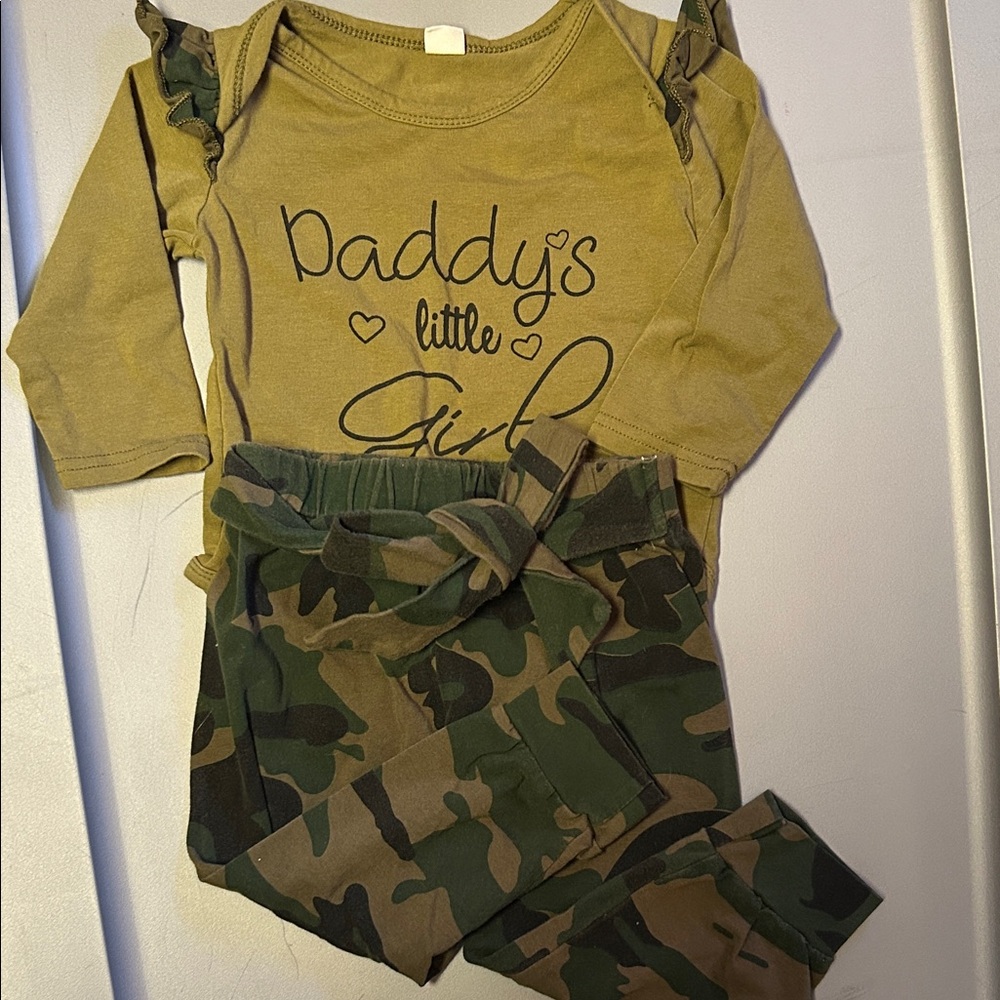 Camo Baby Outfit with Long Sleeve Top